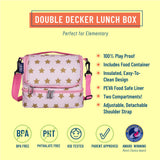 Pink and Gold Stars Two Compartment Lunch Bag