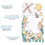 100% Cotton Fitted Crib Sheet - Tulip Fields