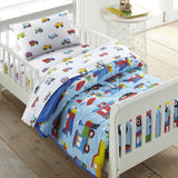 Trains, Planes & Trucks 100% Cotton Hypoallergenic Pillowcase - Toddler