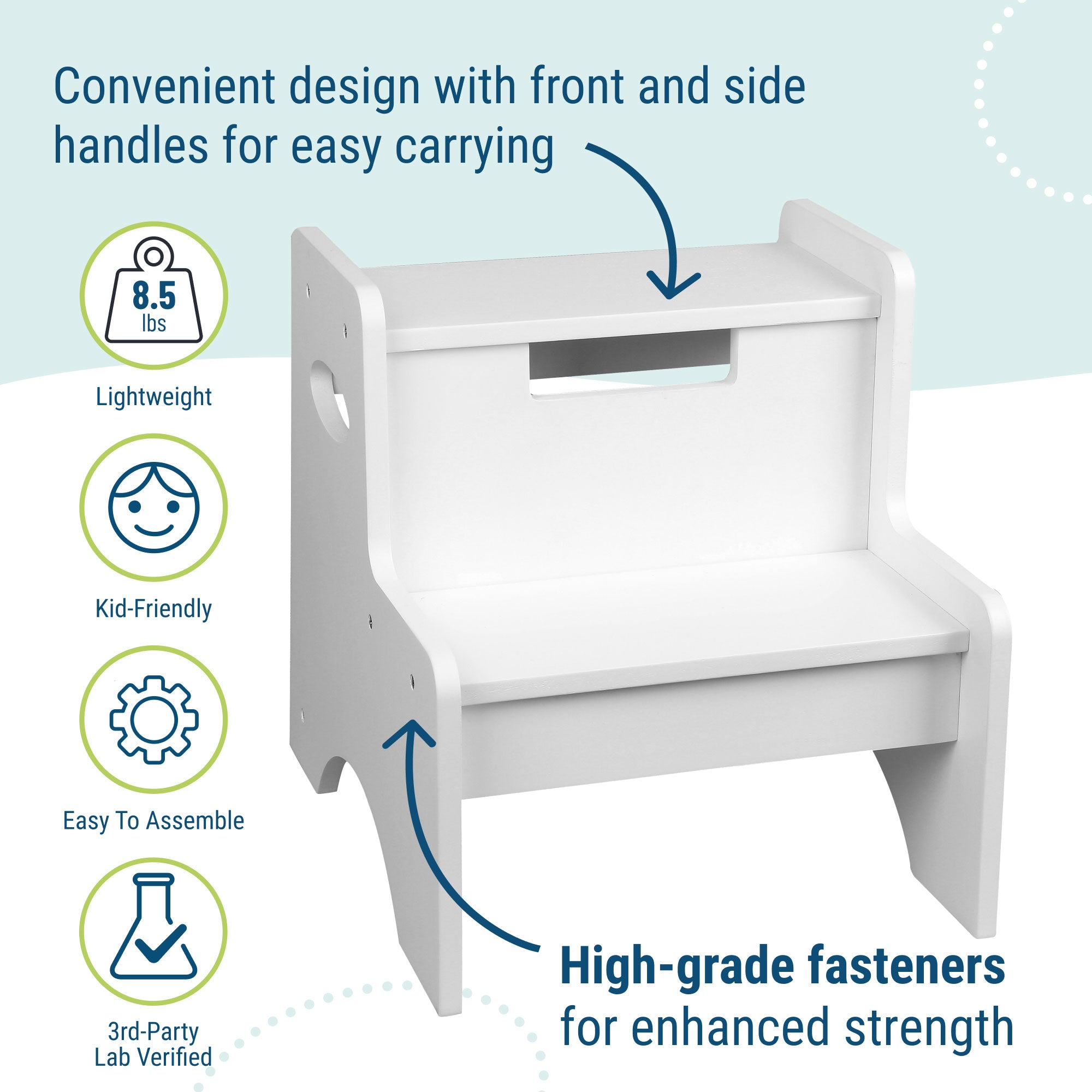 Two Step Stool - White