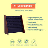 Sling Book Shelf - Cherry w/ Blue