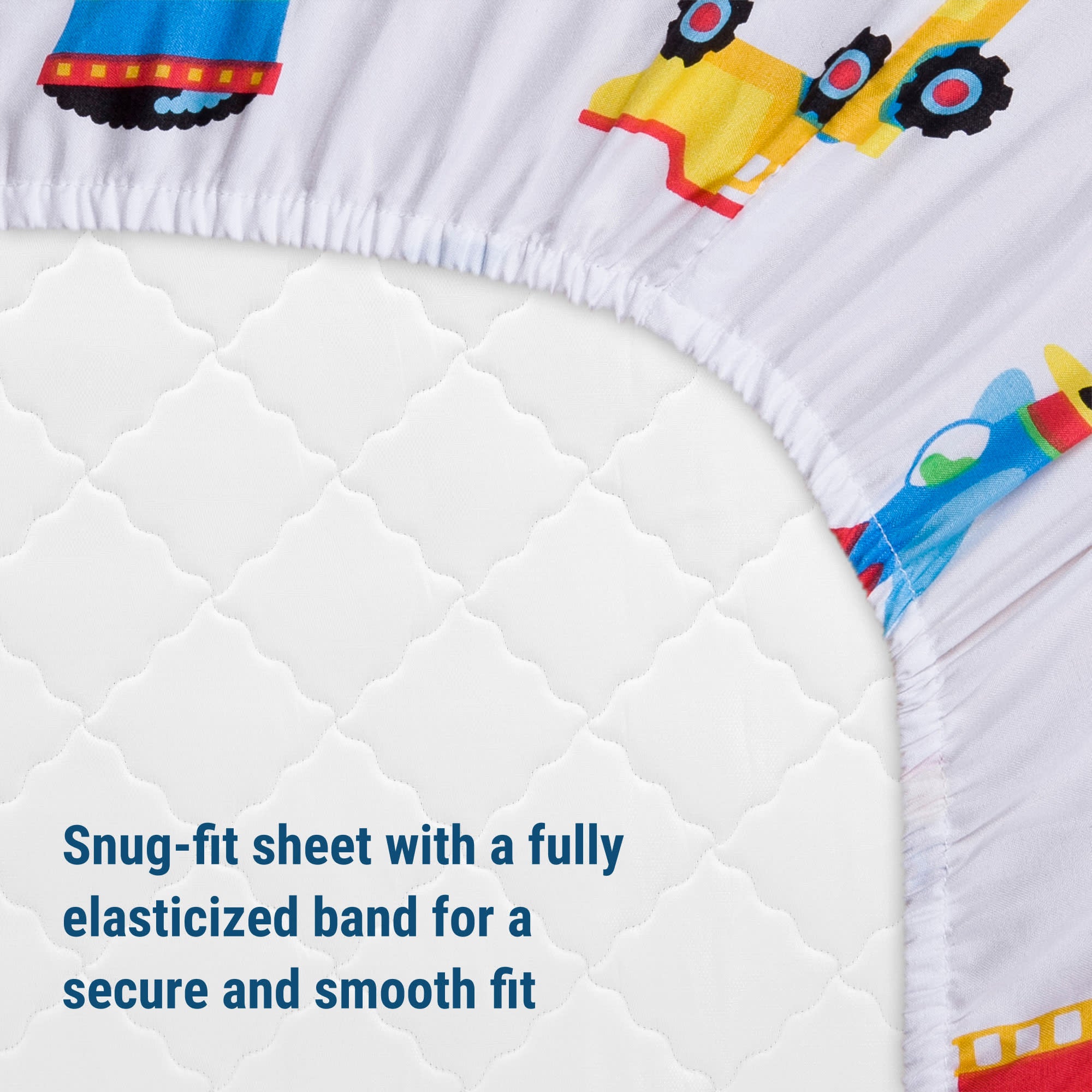 Trains, Planes & Trucks Microfiber Fitted Crib Sheet