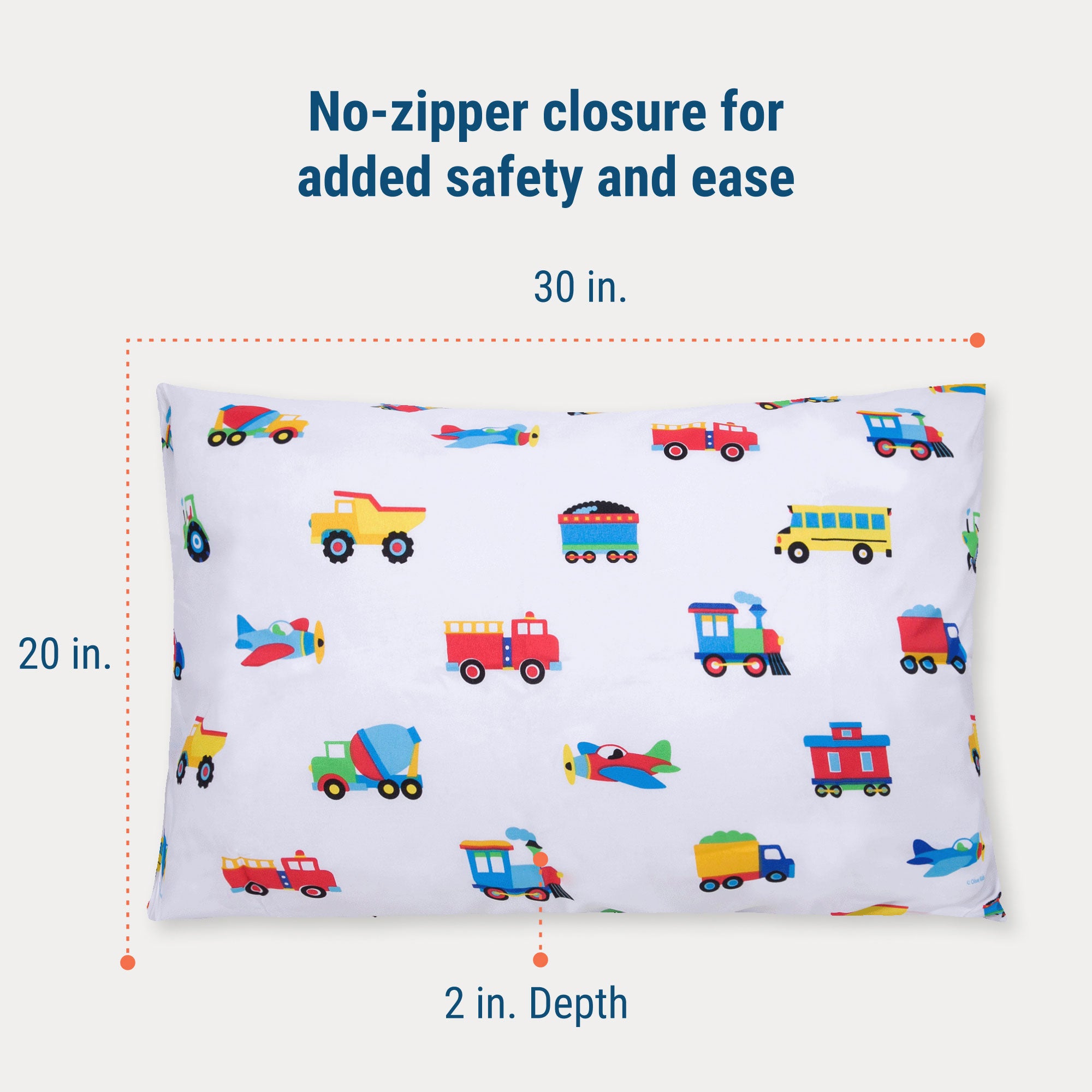 Trains, Planes & Trucks Microfiber Pillowcase - Standard