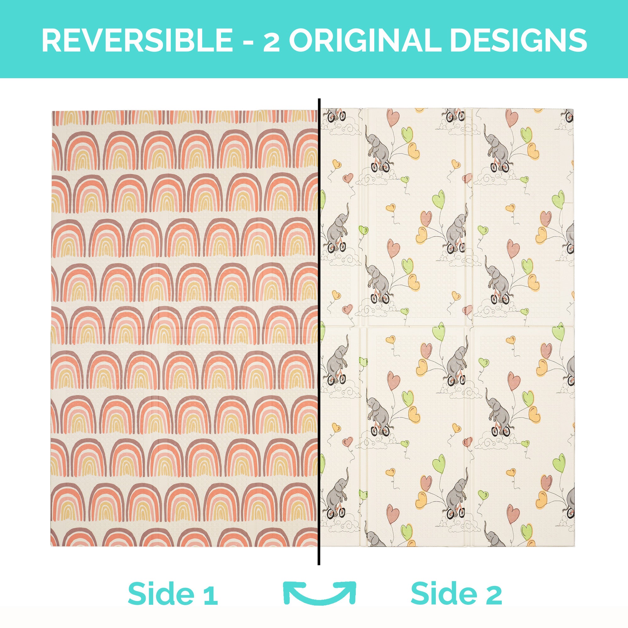 Large Play Mat - Elephant & Rainbow