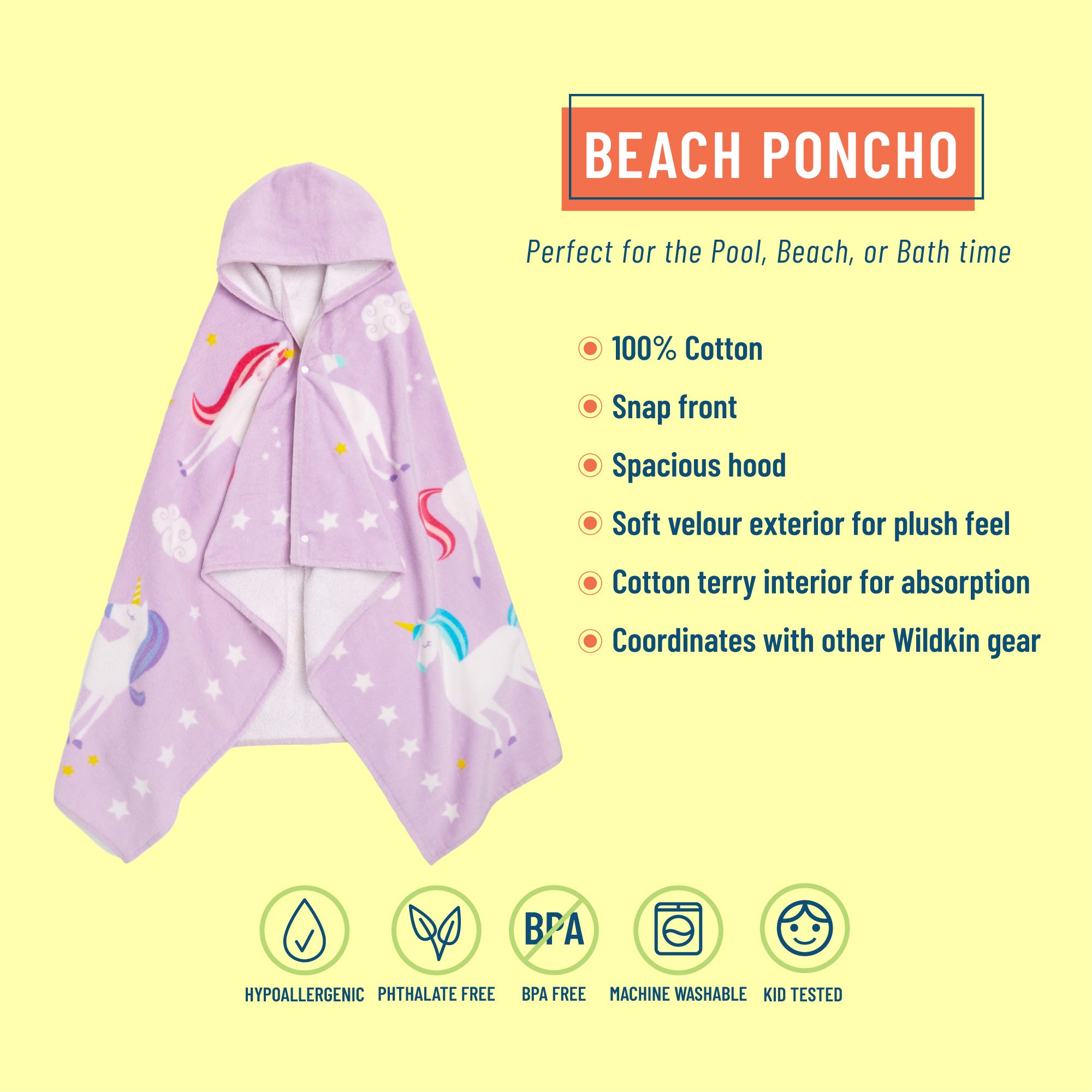 Unicorns Hooded Beach Towel