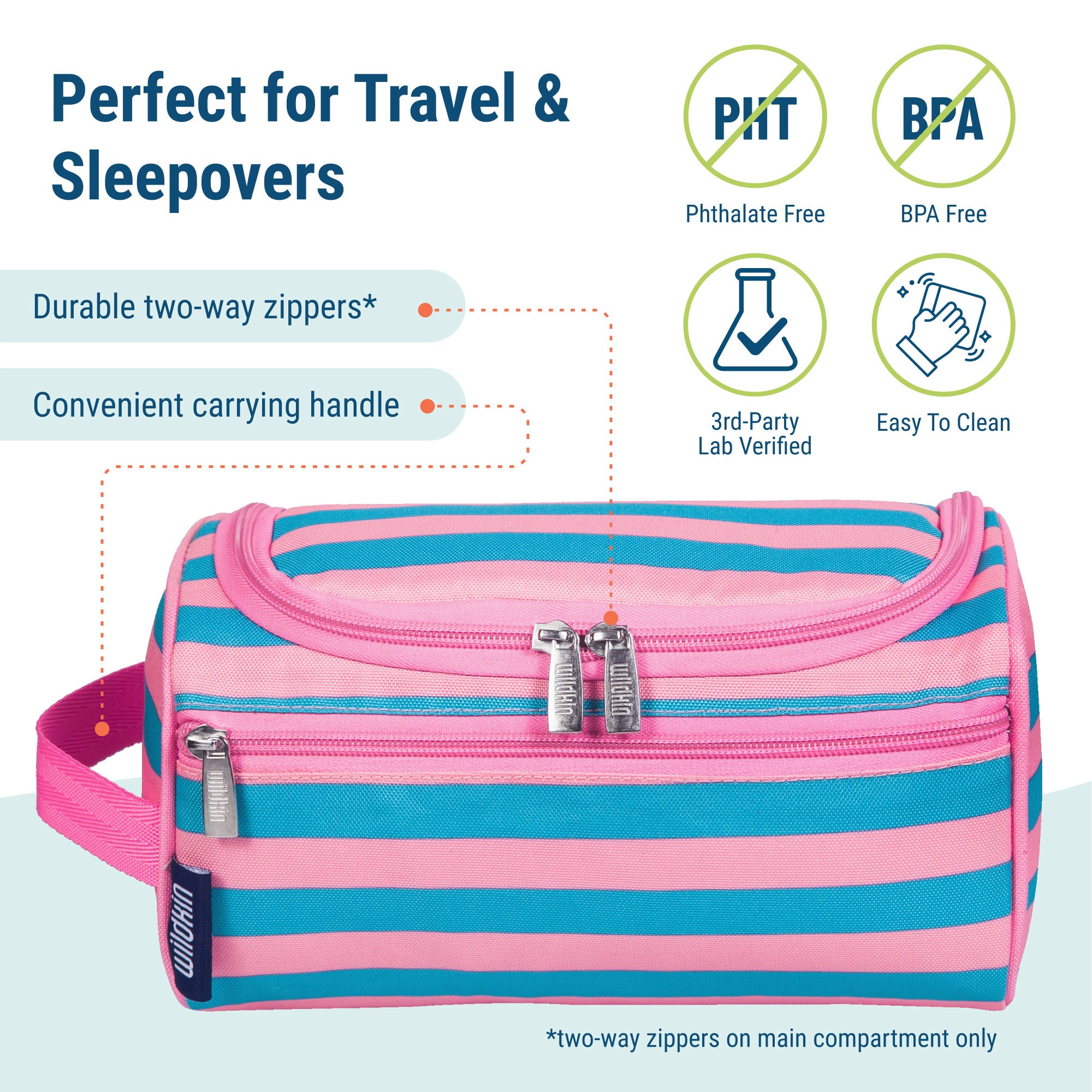 Pink Stripes Toiletry Bag