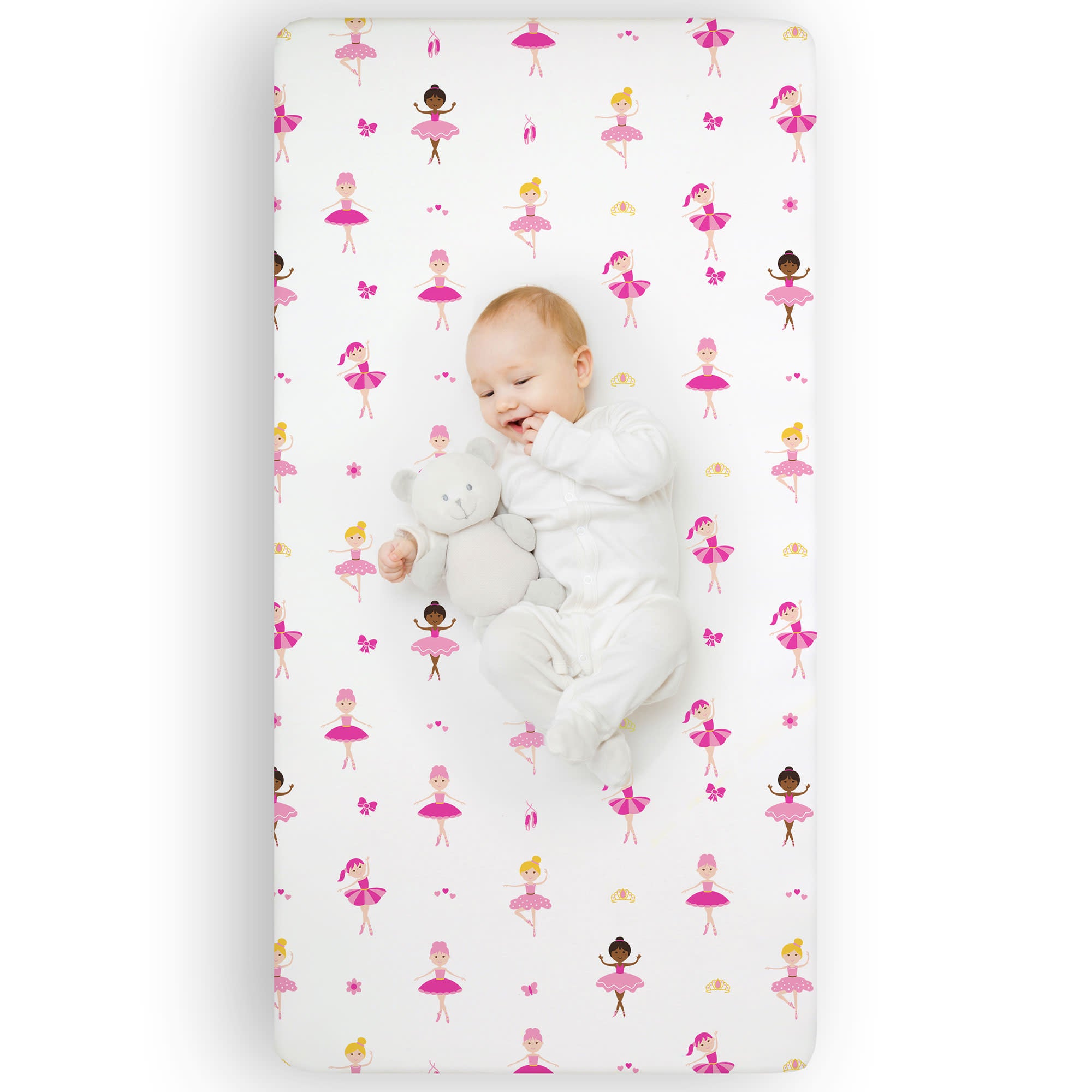 Ballerina Microfiber Fitted Crib Sheet