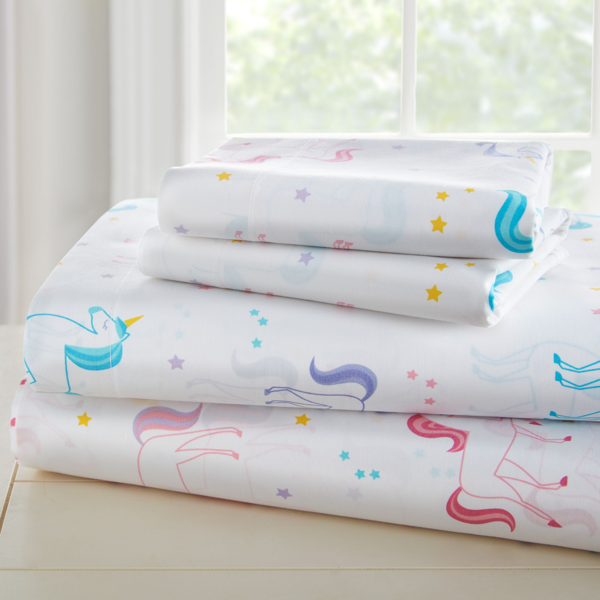 Unicorn 100% Cotton Percale Sheet Set
