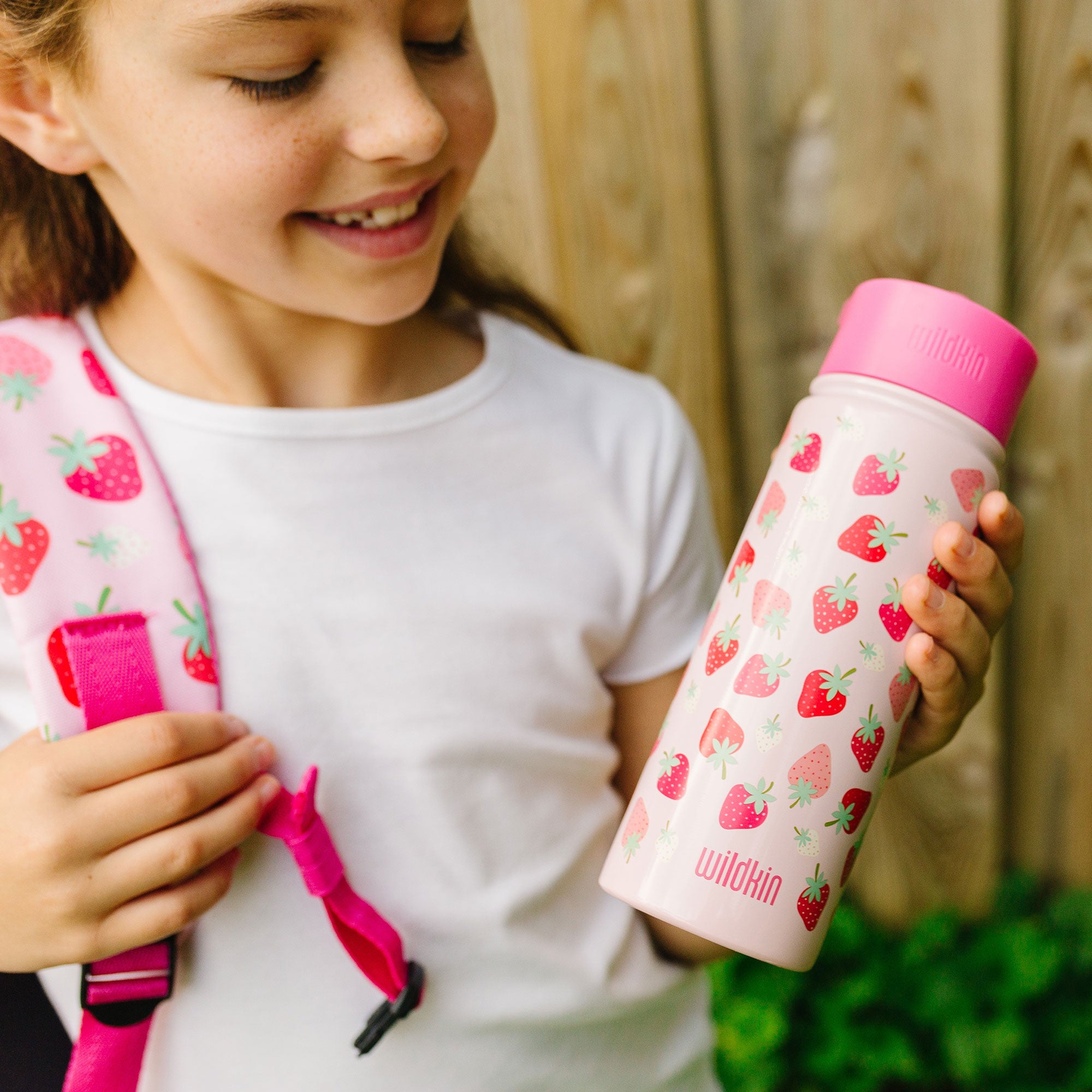 Strawberry Patch Steel Water Bottle