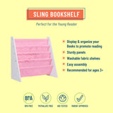 Sling Book Shelf - White w/ Pink