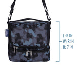 Black Camo Two Compartment Lunch Bag