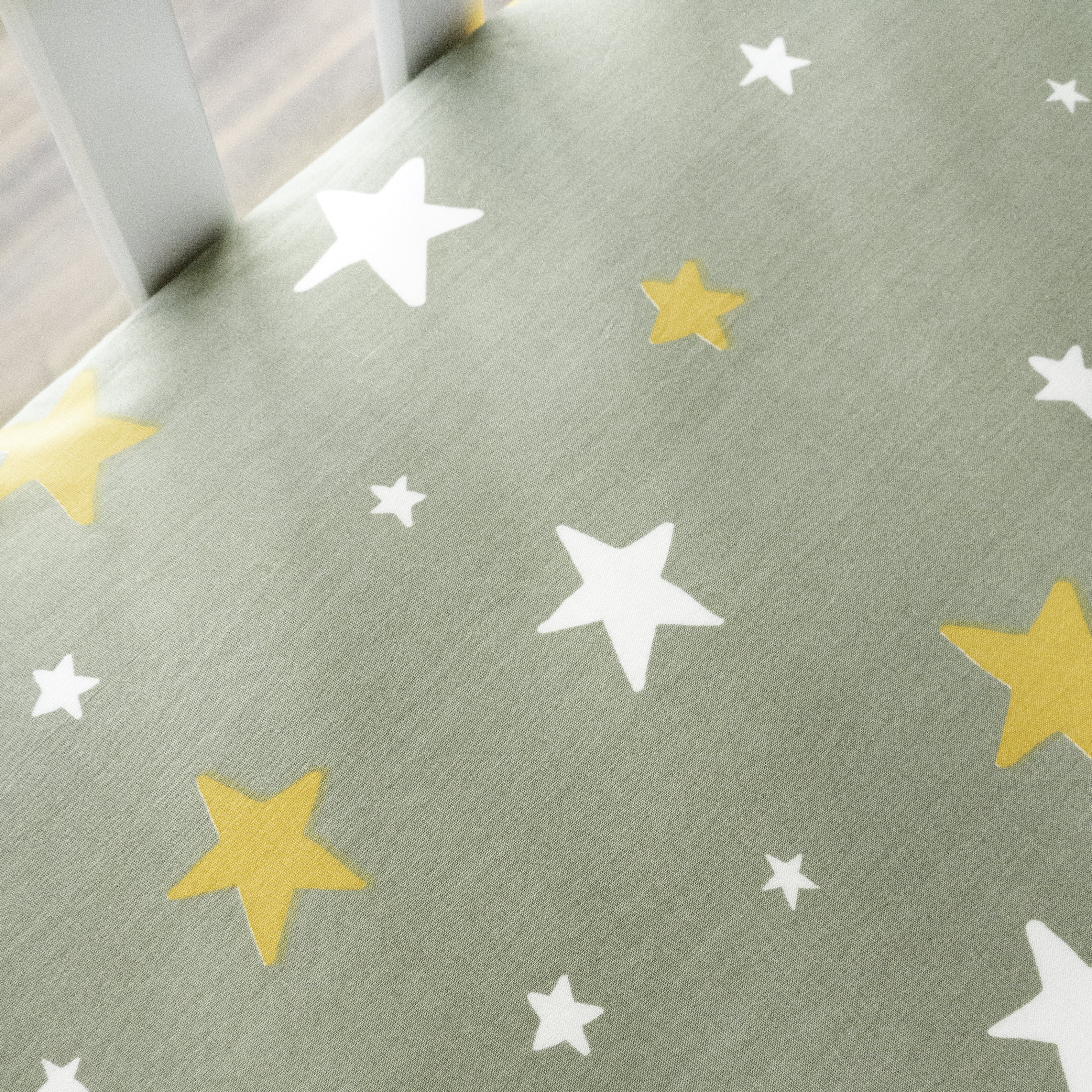 100% Cotton Fitted Crib Sheets - Lions & Stars - 2 Pack