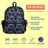 Black Camo 17 Inch Backpack