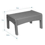 Slatted Step Stool - Gray