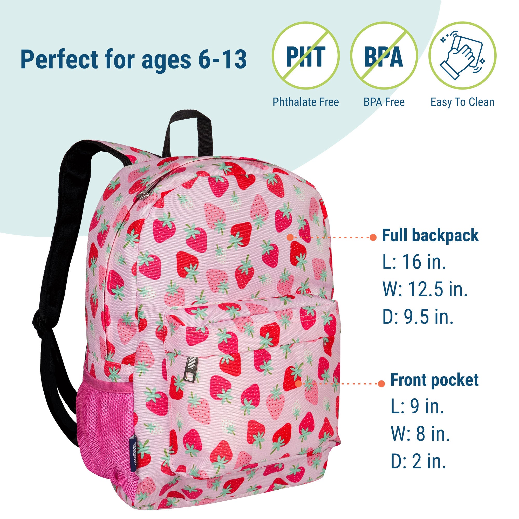 Strawberry Patch 16 Inch Backpack