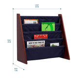 Sling Bookshelf - Cherry w/ Blue