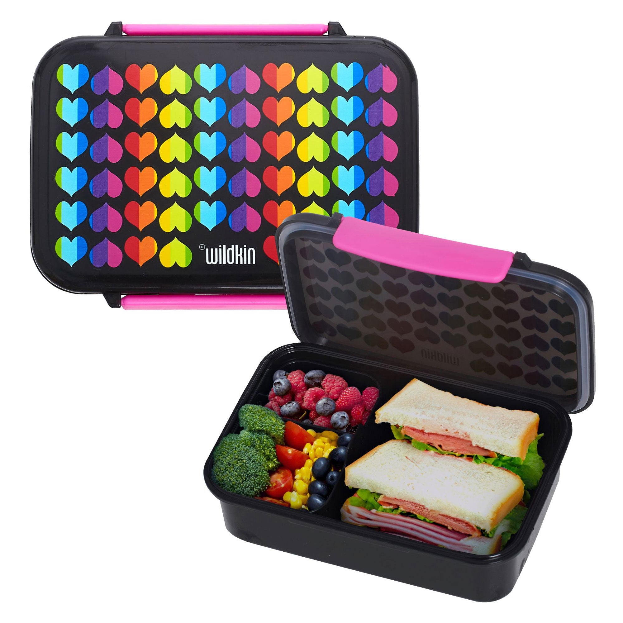 Rainbow Hearts Reusable Food Container Bento Box