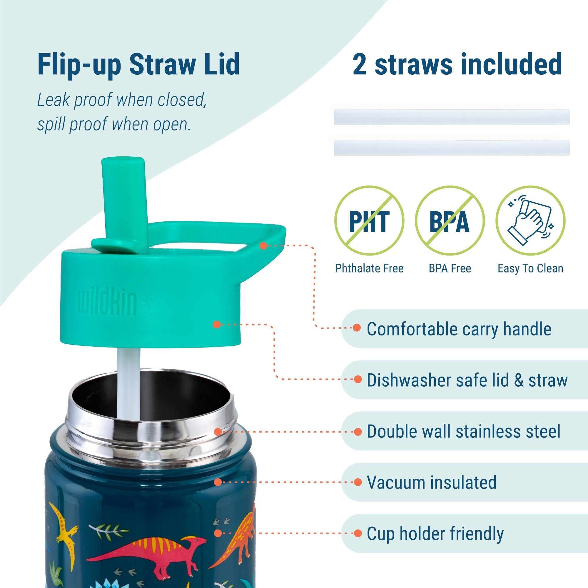 Jurassic Dinosaurs 14 oz Steel Water Bottle