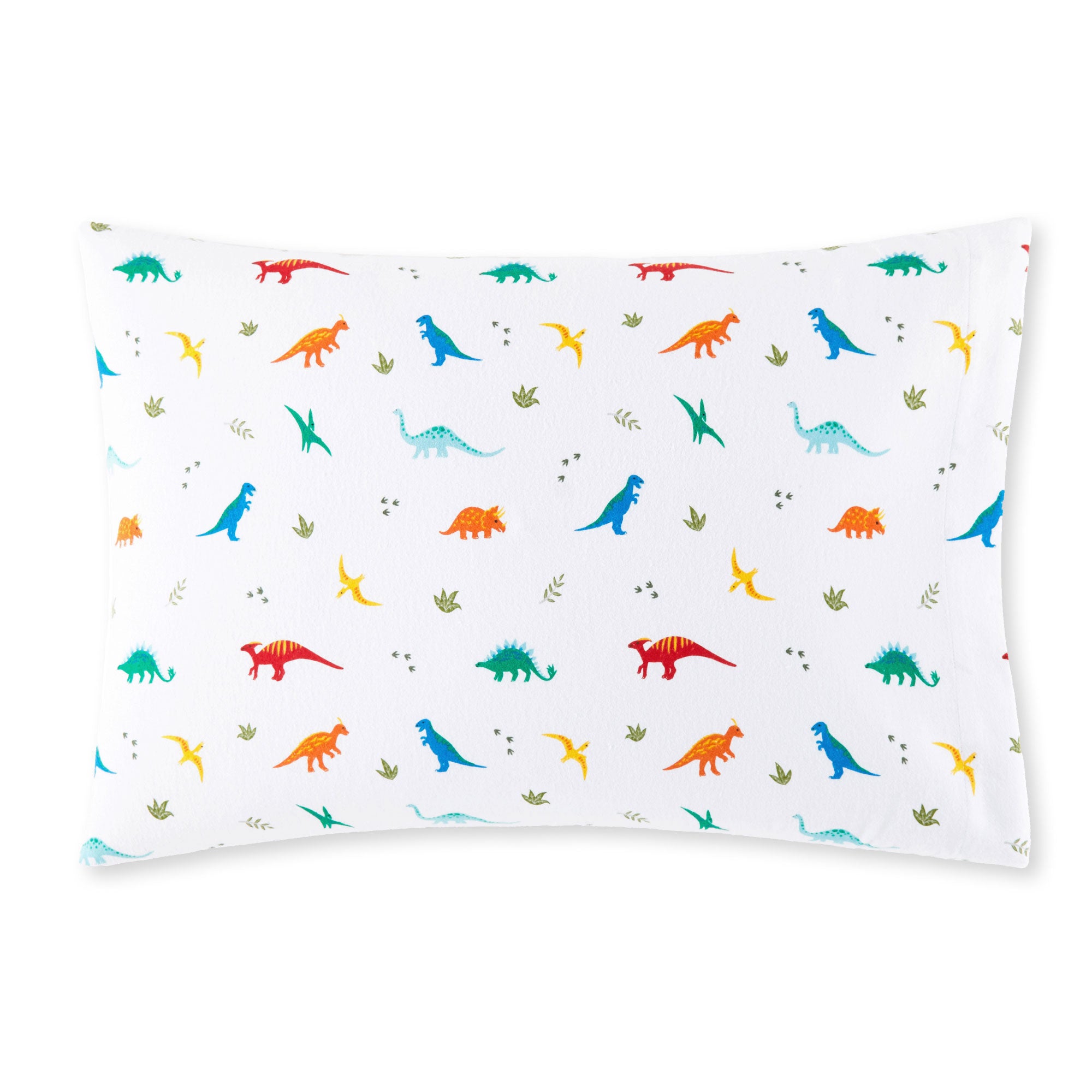 Jurassic Dinosaurs 100% Cotton Flannel Pillowcase - Standard