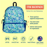 Confetti Blue 17 Inch Backpack