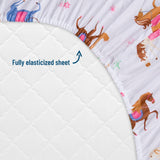 Horses Microfiber Fitted Crib Sheet