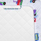 Under Construction Microfiber Fitted Crib Sheet