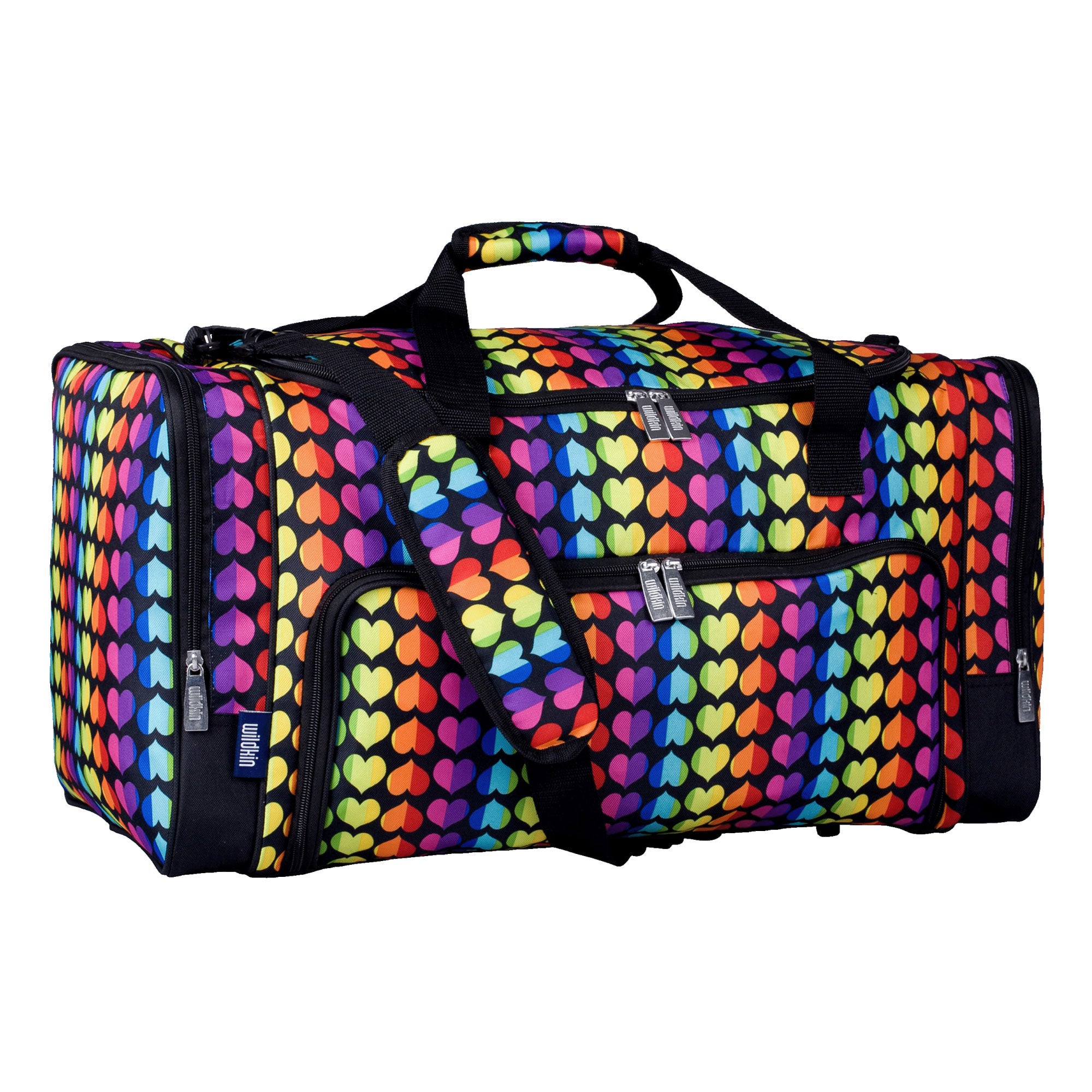 Rainbow Hearts Weekender Duffel Bag