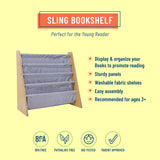 Sling Book Shelf - Natural w/ Gray