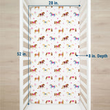 Horses 100% Cotton Fitted Crib Sheet