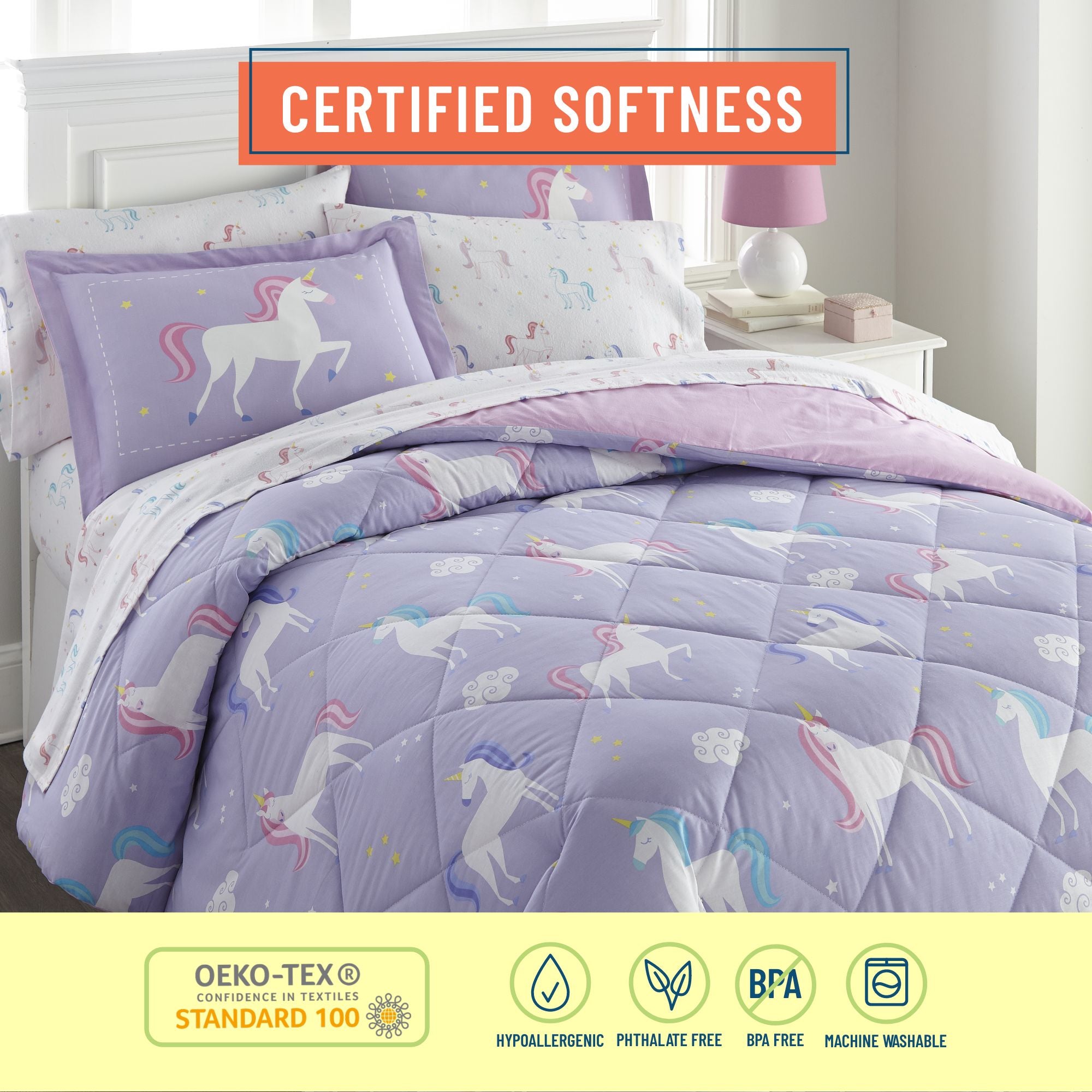 Unicorn 100% Cotton Percale Sheet Set