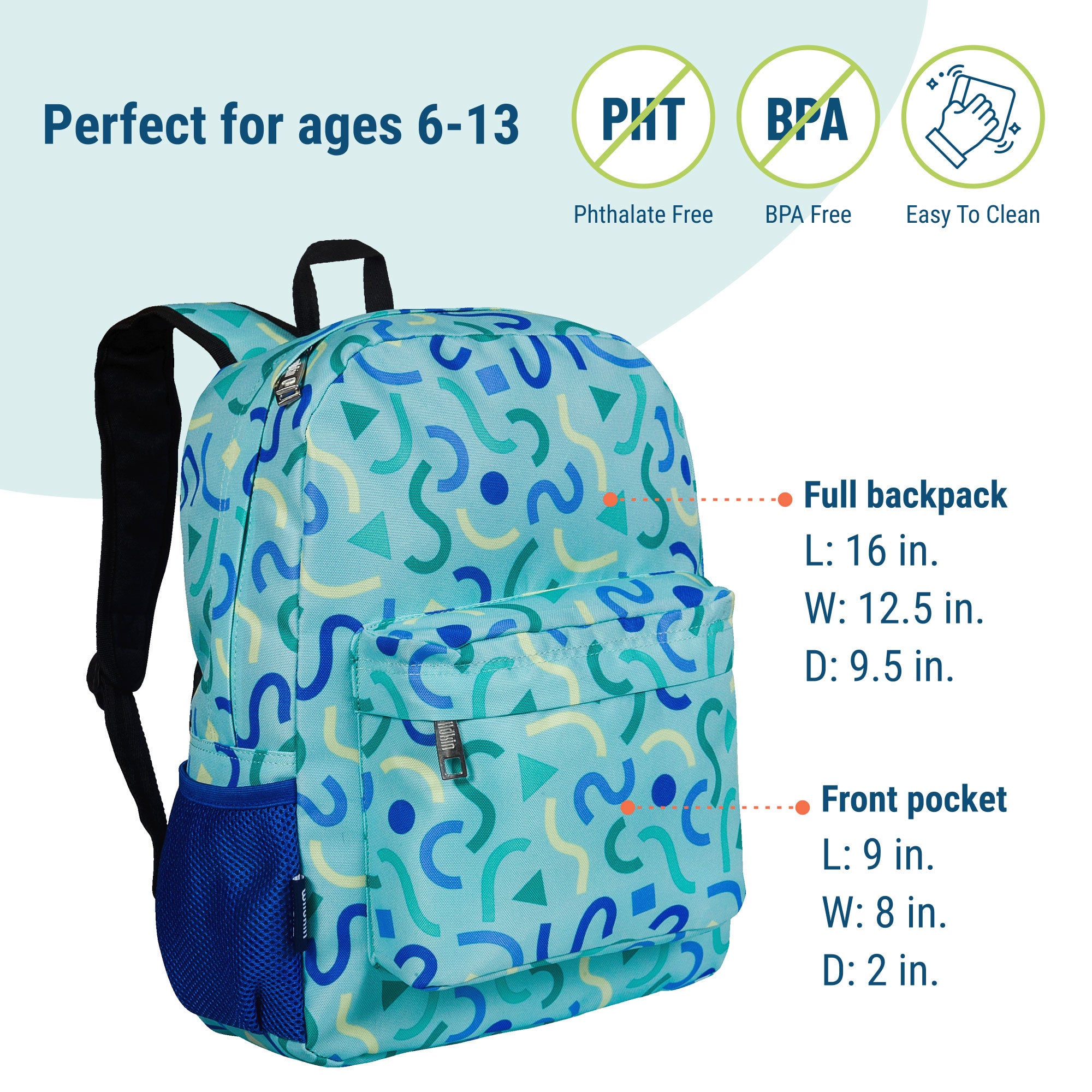 Confetti Blue 16 Inch Backpack