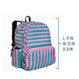 Pink Stripes 17 Inch Backpack