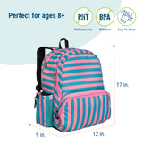 Pink Stripes 17 Inch Backpack