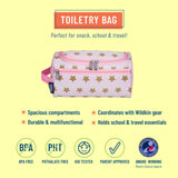 Pink and Gold Stars Toiletry Bag