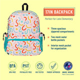 Confetti Peach 17 Inch Backpack