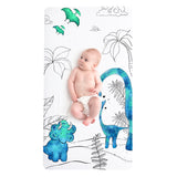 100% Cotton Fitted Crib Sheet - Blue Dinosaur