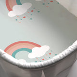 Fitted Bassinet Sheet - Woodland and Rainbows - 2 Pack