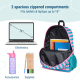Pink Stripes 16 Inch Backpack