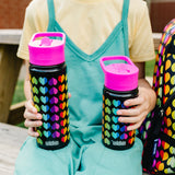 Rainbow Hearts 18 oz Steel Water Bottle