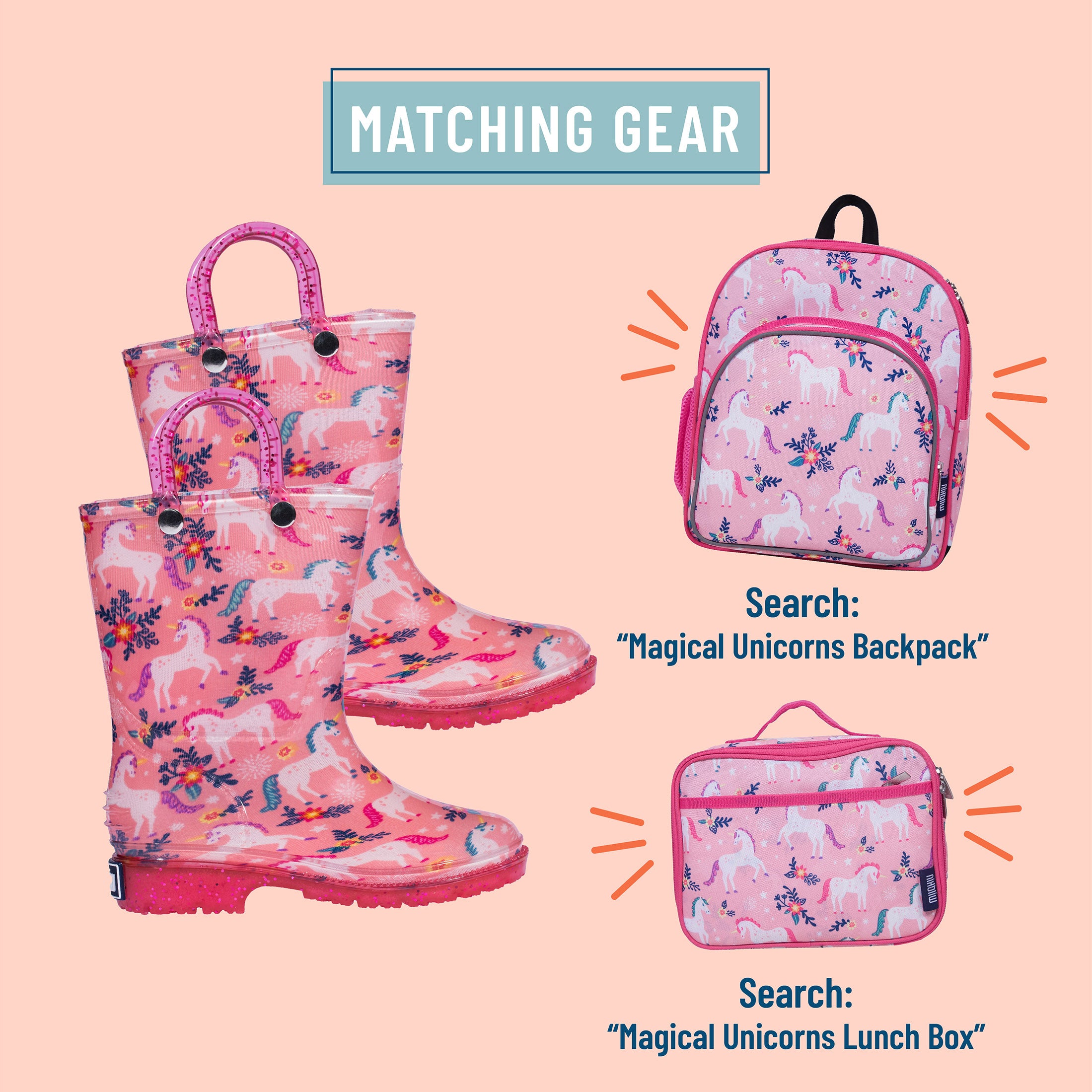 Magical Unicorns Rain Boots, size  5