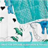 Extra Long Toddler Nap Mat - Blue Dino