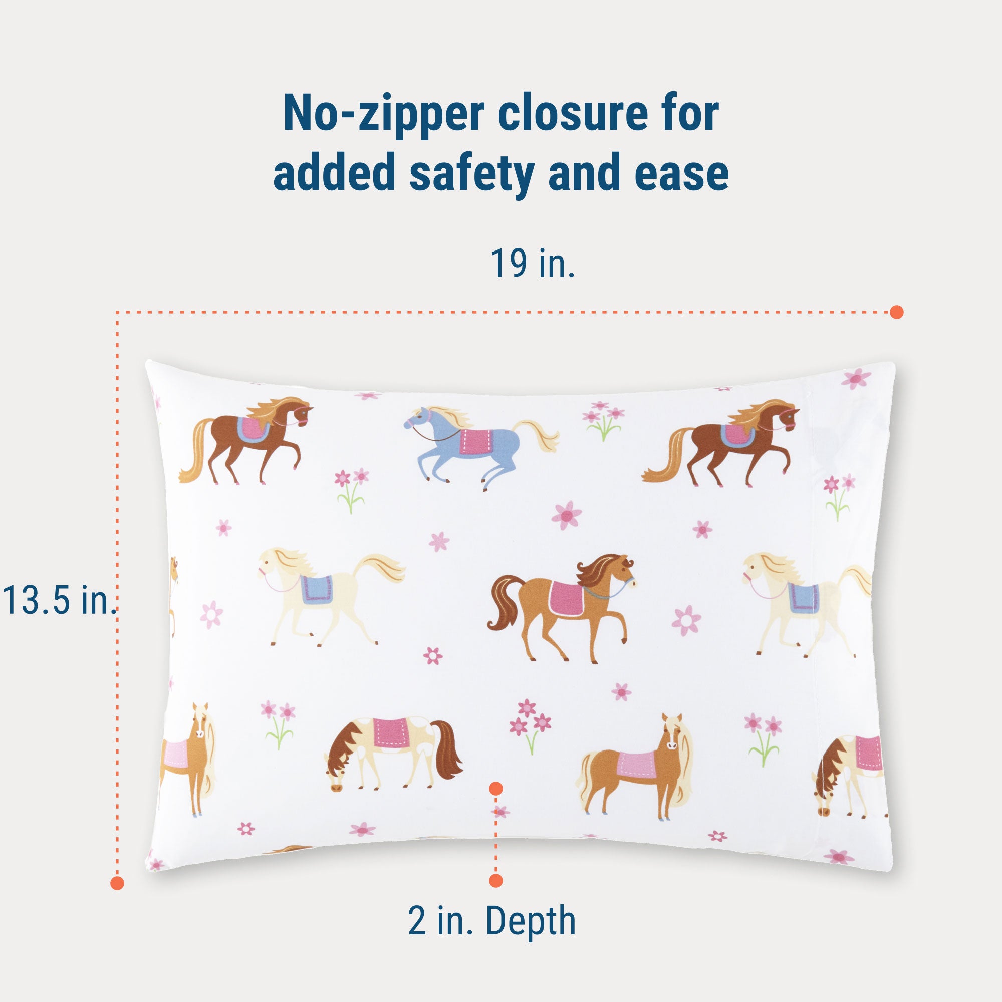 Horses 100% Cotton Percale Pillowcase