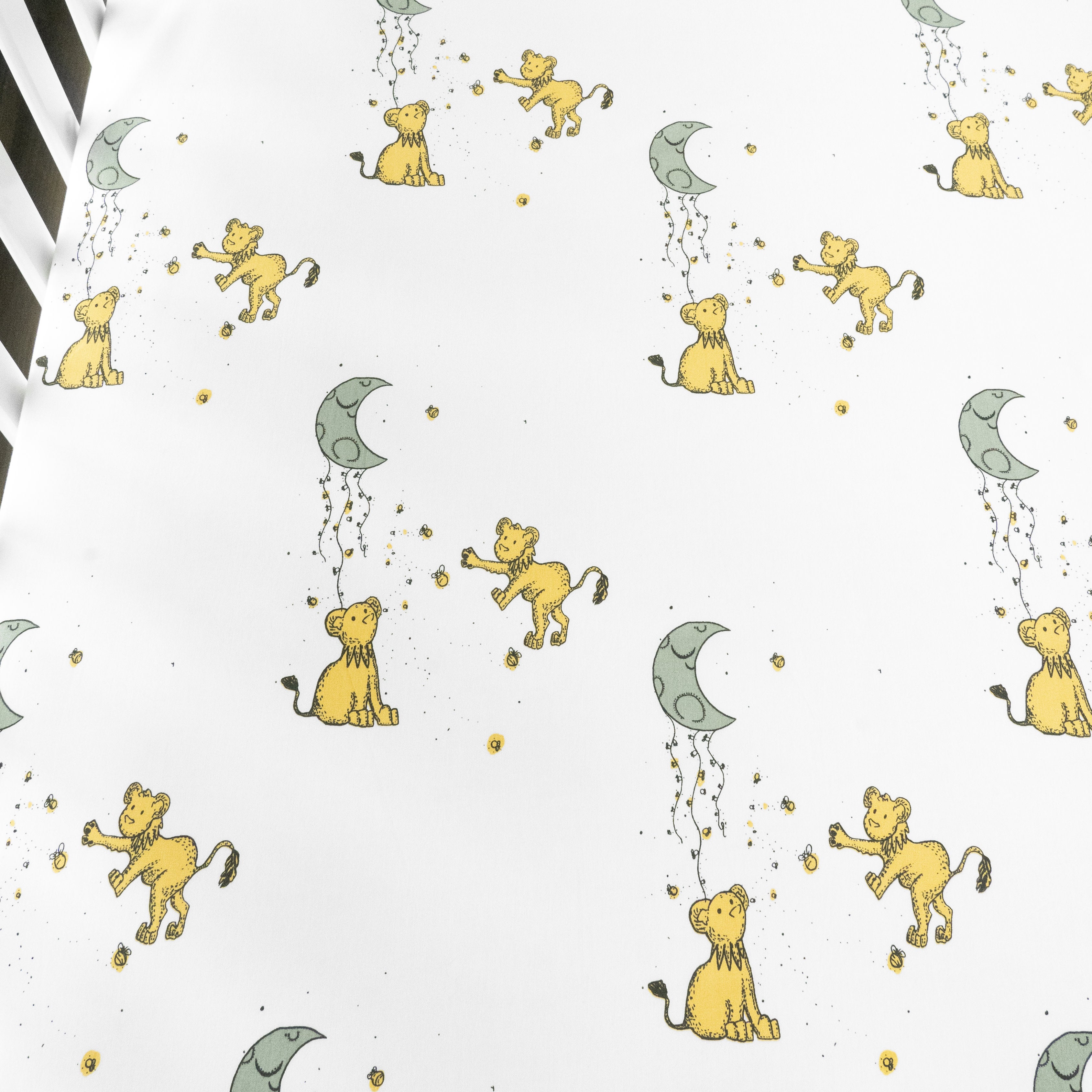 100% Cotton Fitted Crib Sheets - Lions & Stars - 2 Pack