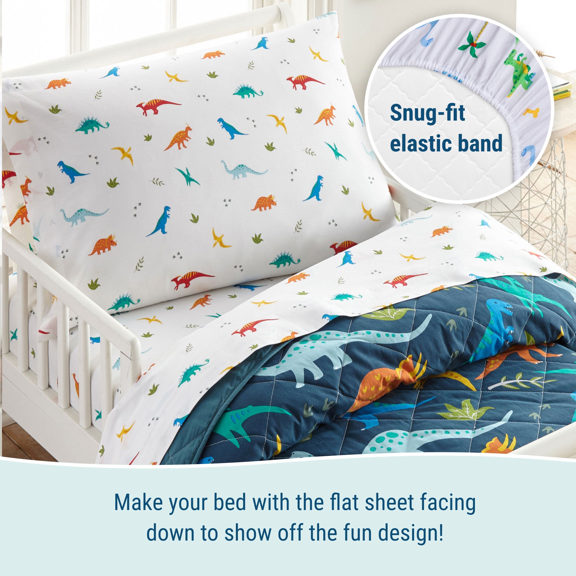 Jurassic Dinosaurs 100% Cotton Flannel Sheet Set