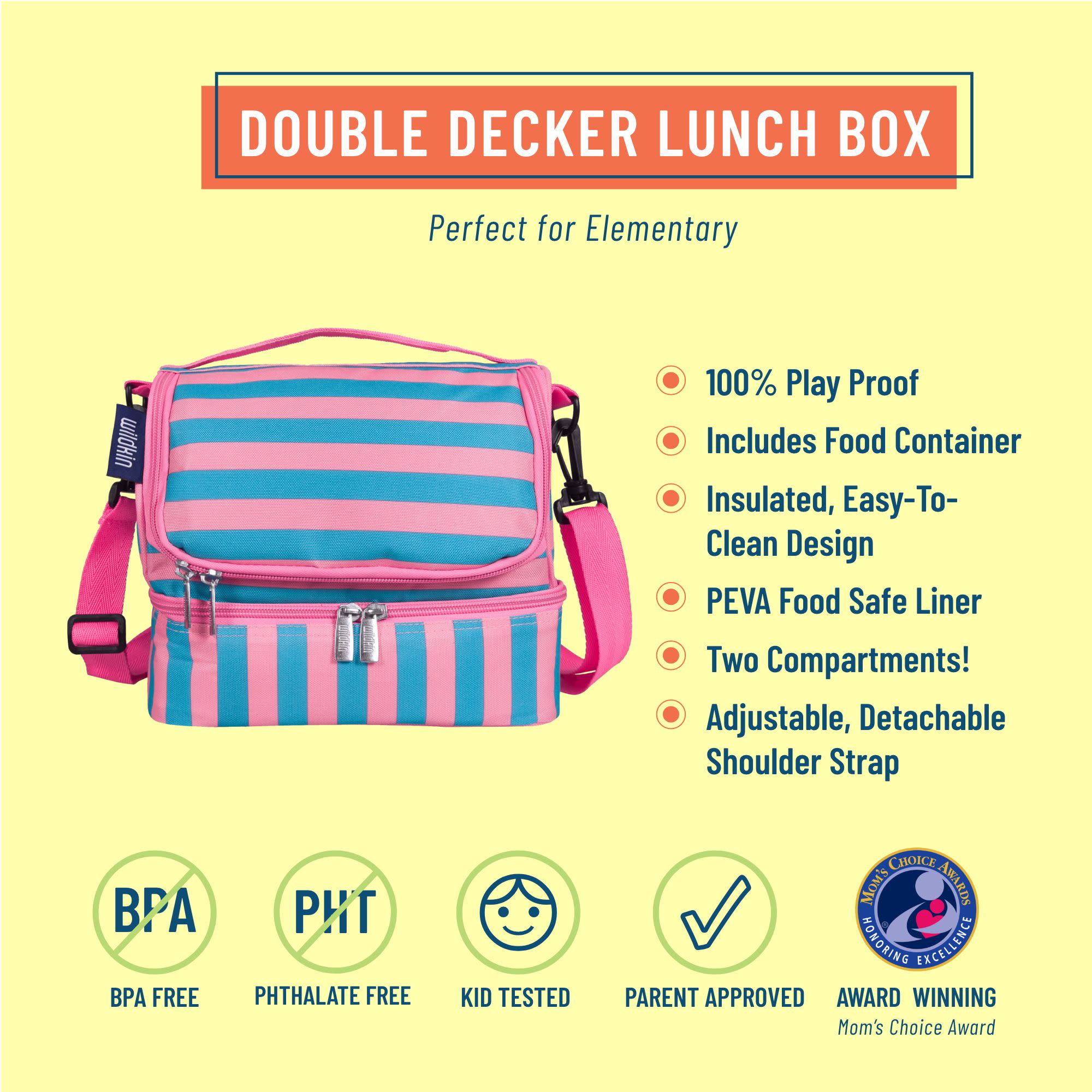 Pink Stripes Two Compartment Lunch Bag