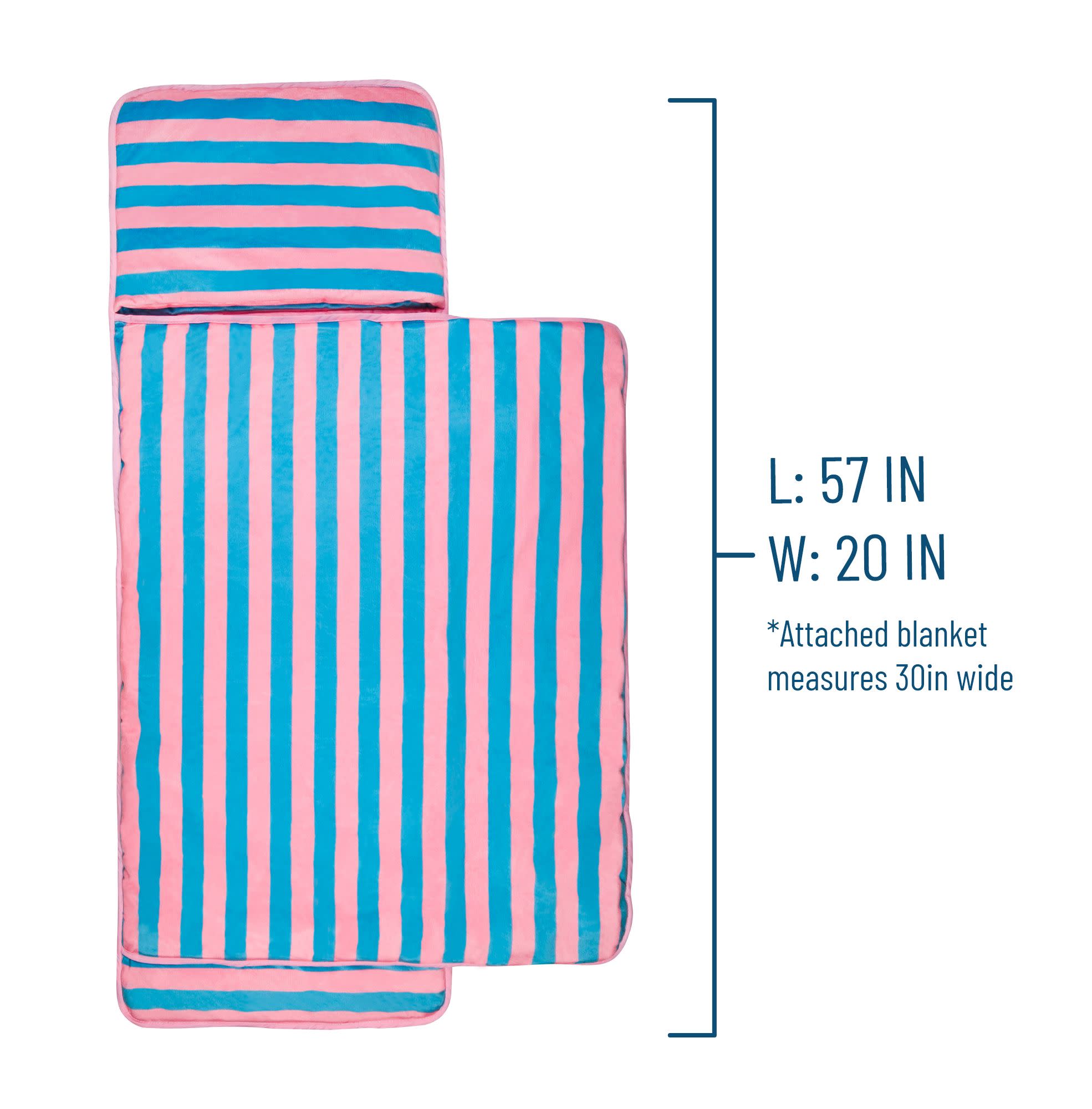 Pink Stripes Plush Nap Mat