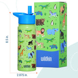 Wild Animals 18 oz Steel Water Bottle