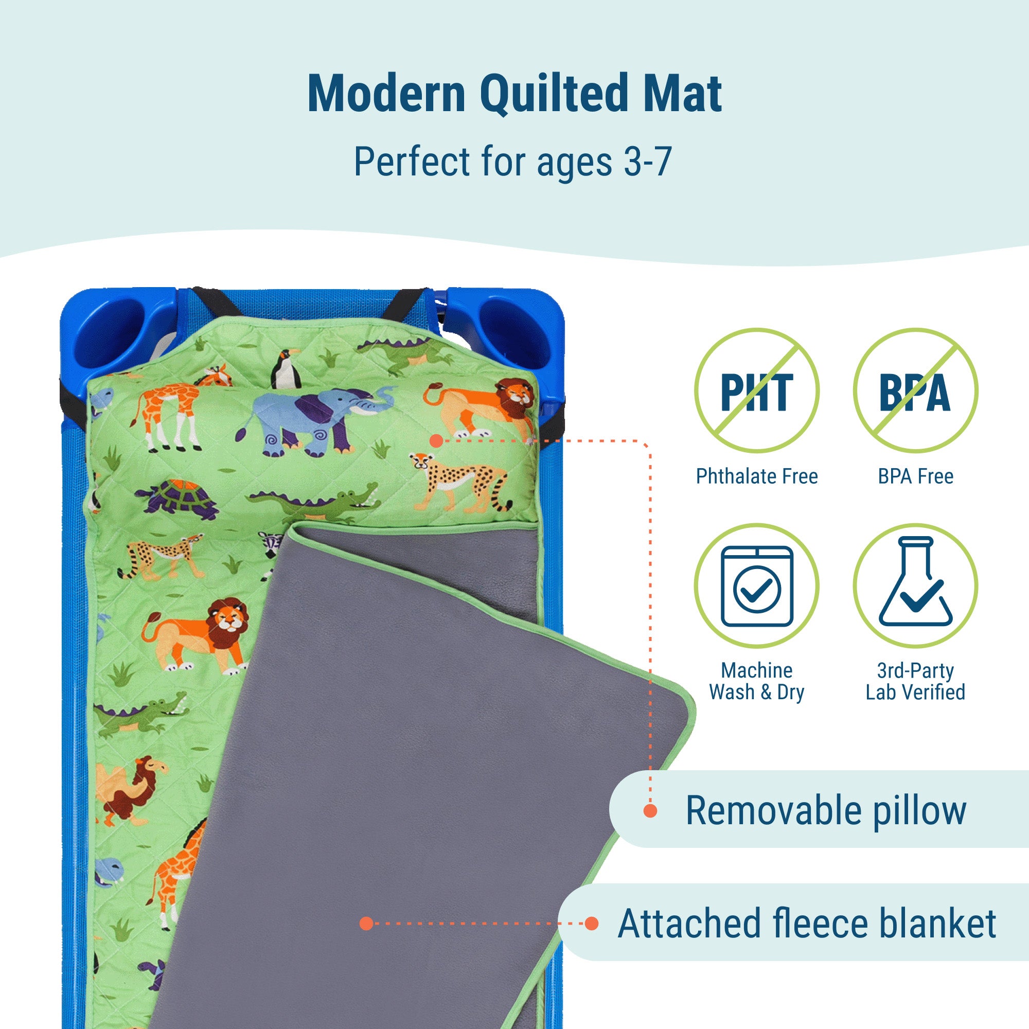 Wild Animals Quilted Nap Mat