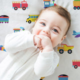 Trains, Planes & Trucks 100% Cotton Flannel Fitted Crib Sheet