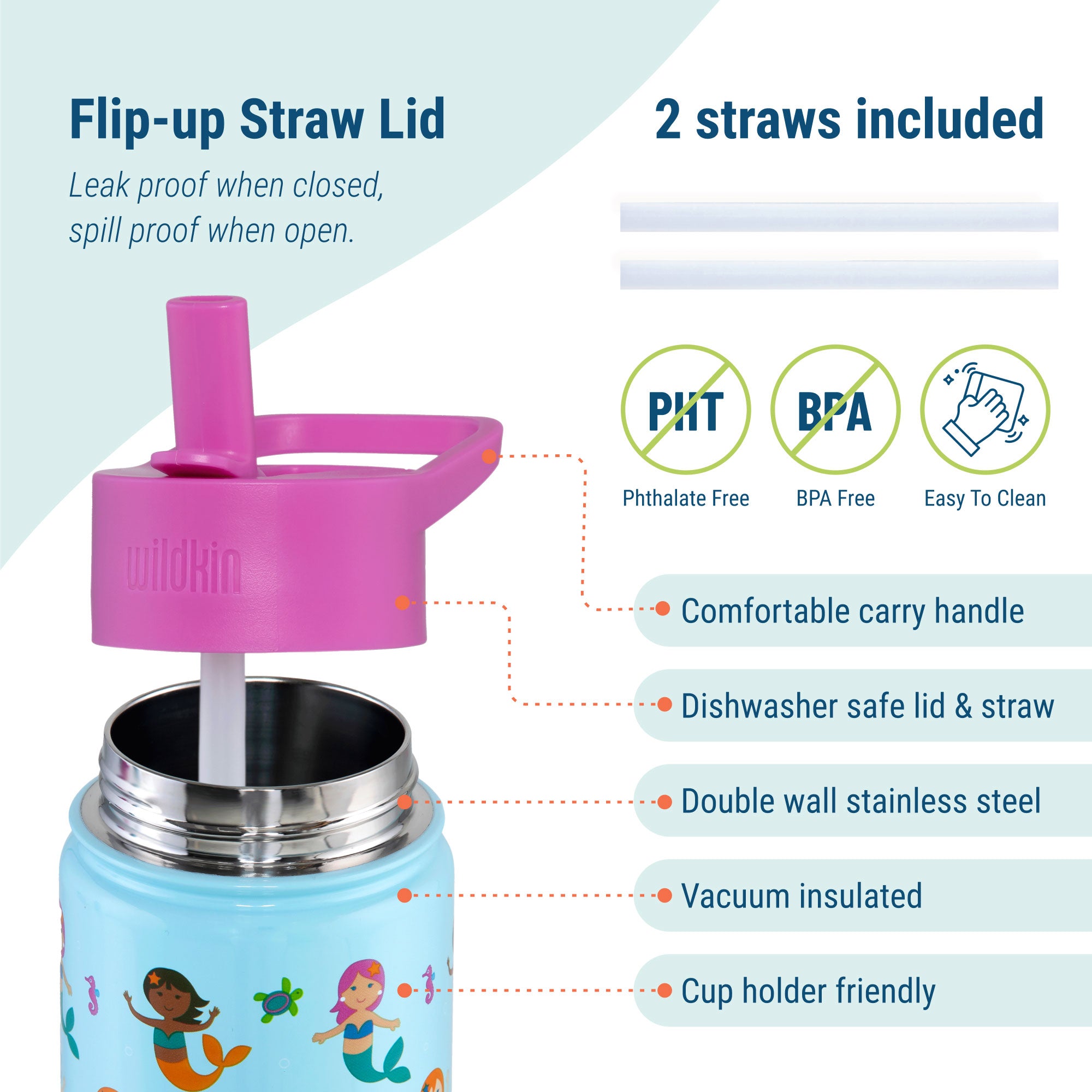 Mermaids 14 oz Steel Water Bottle